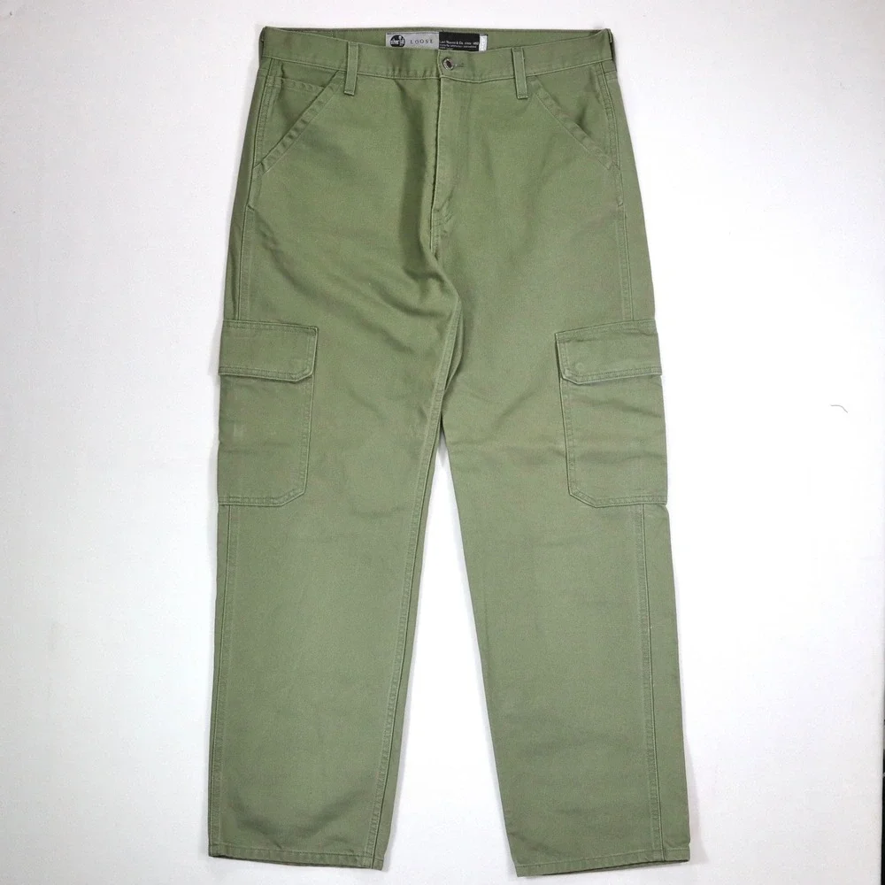 Levi's SilverTab Cargo Pants Mens 34x32 Olive Green Loose Fit Baggy Utility Y2K